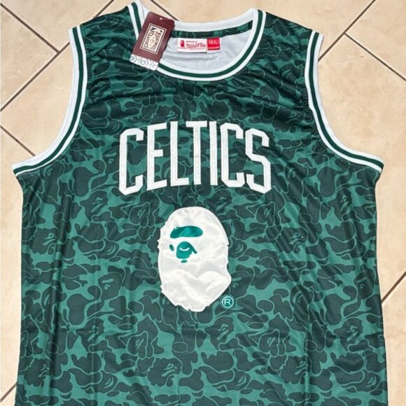 BAPE Boston Celtics Jersey # 93 Green/White , Unisex - Picture 4 of 13
